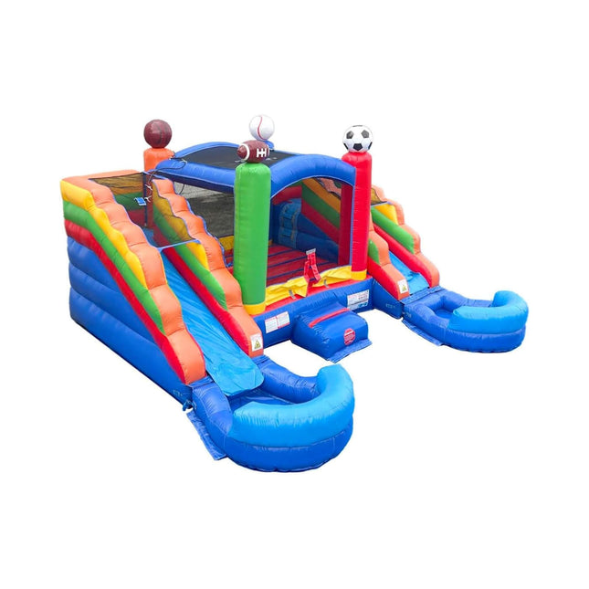 16FT Sports Castle Bounce House With Double Water Slides (SAK17635) - Inflatable Bouncers | Patioza