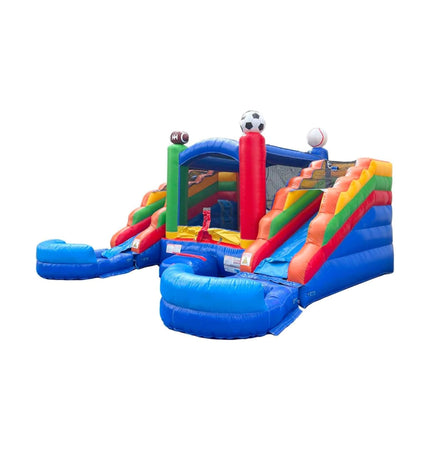16FT Sports Castle Bounce House With Double Water Slides (SAK17635) - Inflatable Bouncers | Patioza
