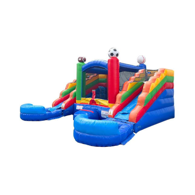 16FT Sports Castle Bounce House With Double Water Slides (SAK17635) - Inflatable Bouncers | Patioza