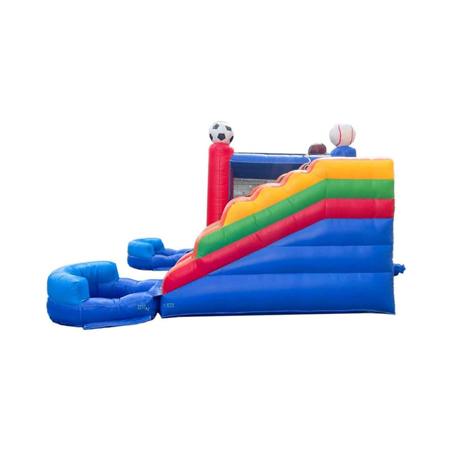 16FT Sports Castle Bounce House With Double Water Slides (SAK17635) - Inflatable Bouncers | Patioza