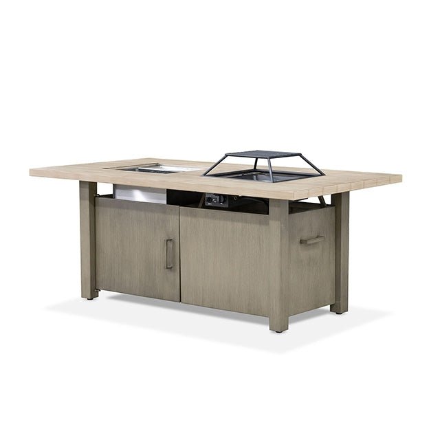 Bordeaux - Dining Table w/ Fire Pit & Cooler - Outdoor Sets | Patioza