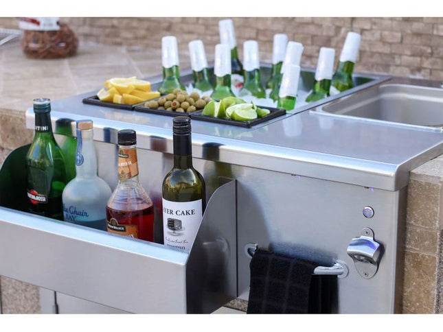 Summerset 30-Inch Beverage & Prep Station with LED Lights - Sink | Patioza