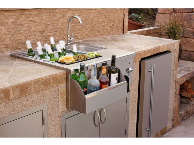 Summerset 30-Inch Beverage & Prep Station with LED Lights - Sink | Patioza