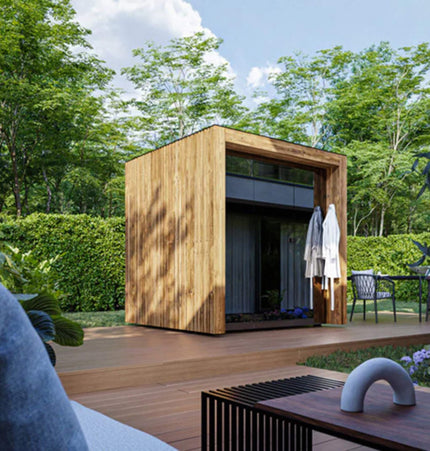 ThermaSol Fortis Fully - Assembled 4 - Person Outdoor Sauna Cabin [Made - To - Order] [14 - FORTIS] (SAK35896) - Saunas | Patioza