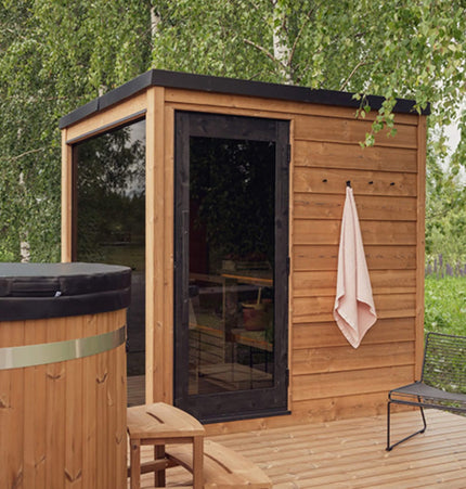 ThermaSol Nordic Dawn 4 - Person Fully - Assembled Outdoor Sauna Cabin [Made - To - Order] [14 - KIR - 4555] (SAK82057) - Saunas | Patioza
