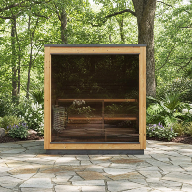 ThermaSol Nordic Dawn 4 - Person Fully - Assembled Outdoor Sauna Cabin [Made - To - Order] [14 - KIR - 4555] (SAK82057) - Saunas | Patioza