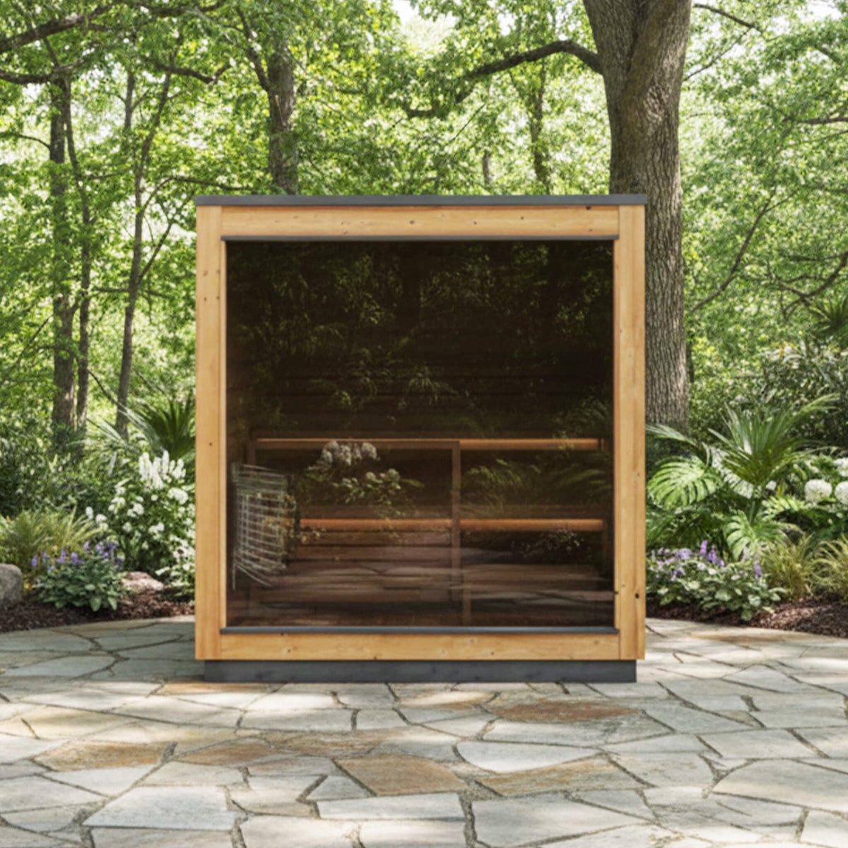 ThermaSol Nordic Dawn 4 - Person Fully - Assembled Outdoor Sauna Cabin [Made - To - Order] [14 - KIR - 4555] (SAK82057) - Saunas | Patioza
