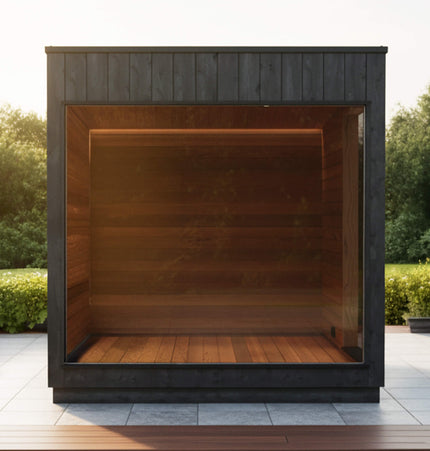 ThermaSol Nordic Misty Outdoor Lounge Medium Sauna Cabin (SAK57649) - Saunas | Patioza