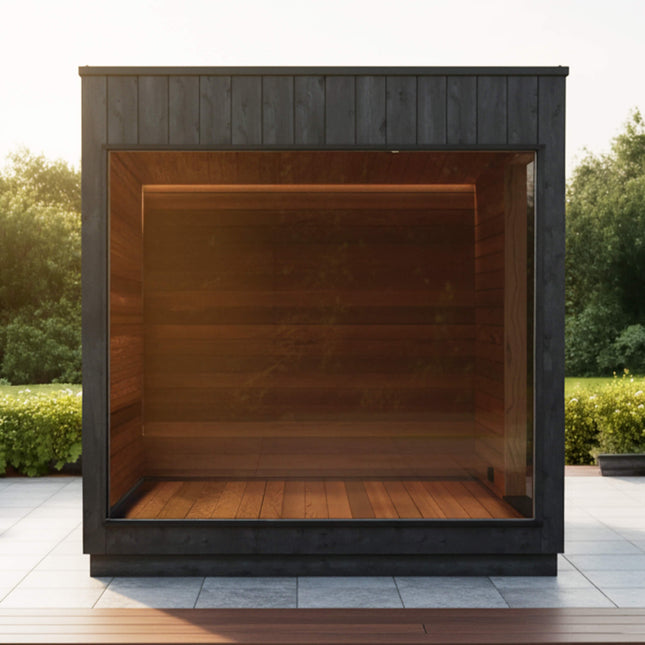 ThermaSol Nordic Misty Outdoor Lounge Medium Sauna Cabin (SAK57649) - Saunas | Patioza