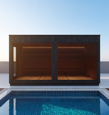 ThermaSol Nordic Misty XL 1 - Entrance Outdoor Sauna Lounge [Made - To - Order] [14 - KIR - 3879/80] (SAK19046) - Saunas | Patioza
