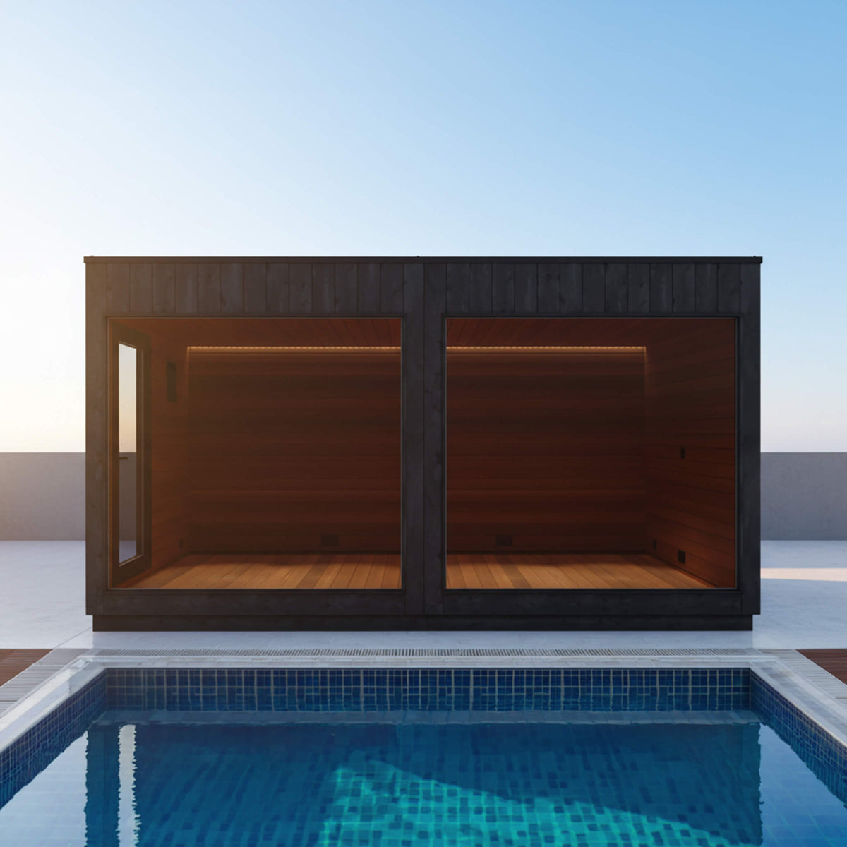ThermaSol Nordic Misty XL 1 - Entrance Outdoor Sauna Lounge [Made - To - Order] [14 - KIR - 3879/80] (SAK19046) - Saunas | Patioza