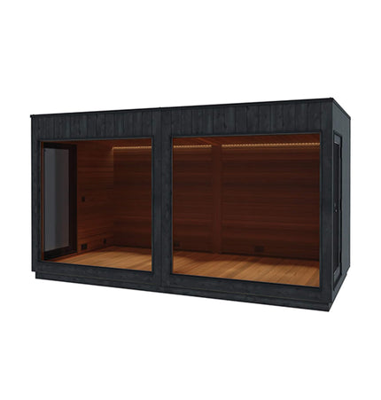 ThermaSol Nordic Misty XL Lounge 2 - Entrance Outdoor Sauna Cabin [Made - To - Order] (SAK72368) - Saunas | Patioza