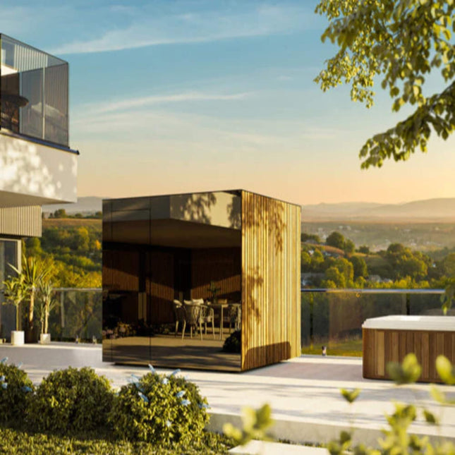 ThermaSol Spectra 4 - Person Fully - Assembled Outdoor Sauna Cabin [Made - To - Order] [14 - SPECTRA] (SAK46921) - Saunas | Patioza