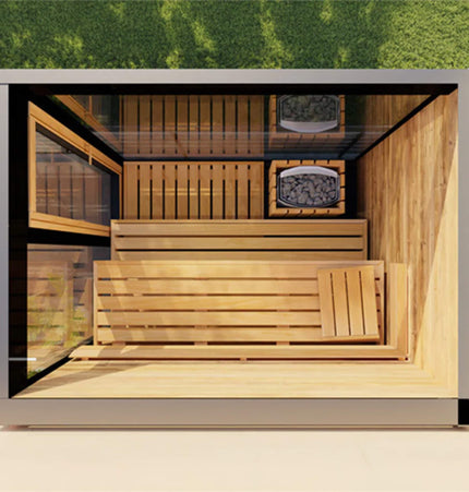 ThermaSol Vera 3 - Person Fully - Assembled Outdoor Sauna Cabin [Made - To - Order] [14 - VERADL/R] (SAK30752) - Saunas | Patioza