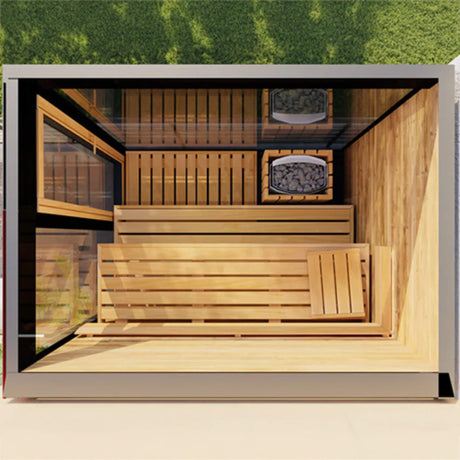 ThermaSol Vera 3 - Person Fully - Assembled Outdoor Sauna Cabin [Made - To - Order] [14 - VERADL/R] (SAK30752) - Saunas | Patioza