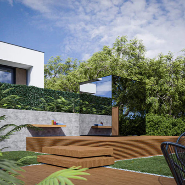 ThermaSol Vue 4 - Person Outdoor Mirrored Glass Sauna [Made - To - Order] [14 - VUEDL/R] (SAK84963) - Saunas | Patioza