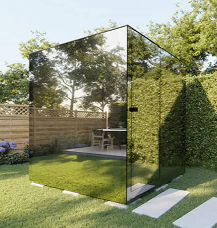ThermaSol Vue 4 - Person Outdoor Mirrored Glass Sauna [Made - To - Order] [14 - VUEDL/R] (SAK84963) - Saunas | Patioza