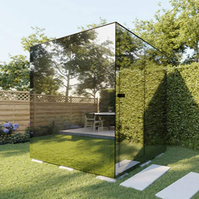 ThermaSol Vue 4 - Person Outdoor Mirrored Glass Sauna [Made - To - Order] [14 - VUEDL/R] (SAK84963) - Saunas | Patioza