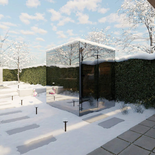 ThermaSol Vue 4 - Person Outdoor Mirrored Glass Sauna [Made - To - Order] [14 - VUEDL/R] (SAK84963) - Saunas | Patioza