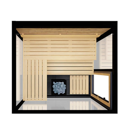 ThermaSol Vue 4 - Person Outdoor Mirrored Glass Sauna [Made - To - Order] [14 - VUEDL/R] (SAK84963) - Saunas | Patioza