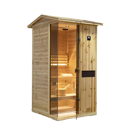 Thermora Nova 1 - Person Outdoor Weather - Resistant Traditional Wooden Steam Sauna Room (SAK71642) - Outdoor Saunas | Patioza