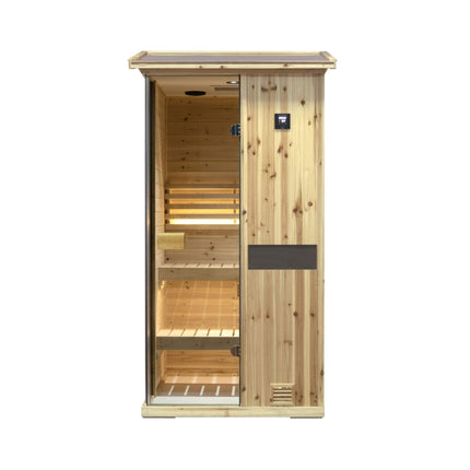 Thermora Nova 1 - Person Outdoor Weather - Resistant Traditional Wooden Steam Sauna Room (SAK71642) - Outdoor Saunas | Patioza