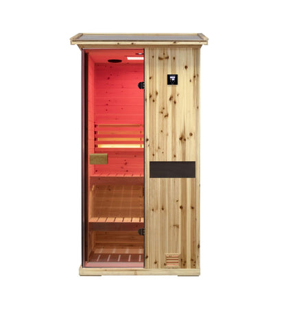 Thermora Nova 1 - Person Outdoor Weather - Resistant Traditional Wooden Steam Sauna Room (SAK71642) - Outdoor Saunas | Patioza