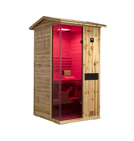 Thermora Nova 1 - Person Outdoor Weather - Resistant Traditional Wooden Steam Sauna Room (SAK71642) - Outdoor Saunas | Patioza