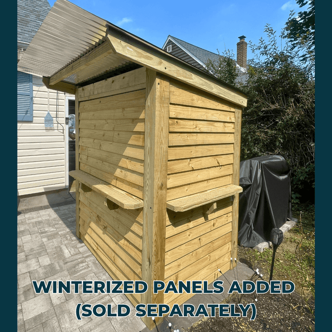 7 x 5 Temple Bar Deluxe (SMALL) - Outdoor Bar Structures | Patioza