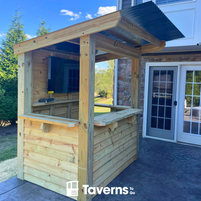 7 x 5 Temple Bar Deluxe (SMALL) - Outdoor Bar Structures | Patioza