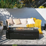 Elementi Plus - Varna Marble Porcelain Fire Table 60" - Fire Table | Patioza