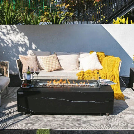 Elementi Plus - Varna Marble Porcelain Fire Table 60